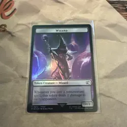 MTG Bird (0017) Wizard (0015) Double-Sided Token Final Fantasy Foil - Image 1