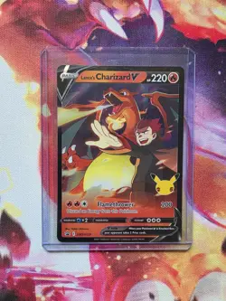 Pokemon Lance's Charizard V SWSH133 Full Art Promo Celebrations 25th Anniversary - Image 1