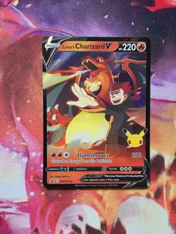 Pokemon Lance's Charizard V SWSH133 Full Art Promo Celebrations 25th Anniversary - Image 2