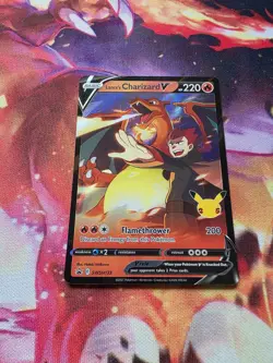 Pokemon Lance's Charizard V SWSH133 Full Art Promo Celebrations 25th Anniversary - Image 3