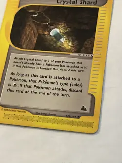 OFFICIAL POKEMON CARD TRAINER CRYSTAL SHARD 122/144 SKY RIDGE VTG TCG E READER - Image 5