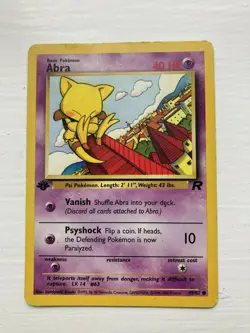 Abra 49/82 first edition Pokemon card Non holo Light Play - Image 1