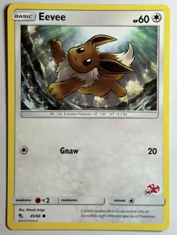 Eevee - 49/68 (#36 Charizard Stamped) Battle Academy 049/068 LP-NM Pokemon card - Image 1
