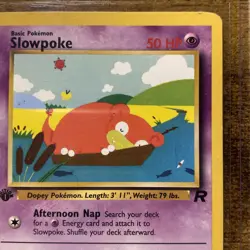Pokemon Slowpoke 1st Edition Team Rocket 67/82 Common 50 HP Card - Image 3