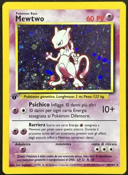 POKEMON~MEWTWO~10/102~1A EDIZIONE~SET BASE~ITA~LP- - Image 1