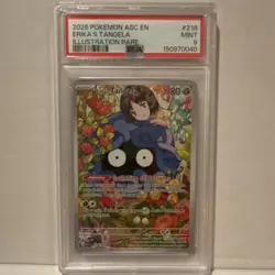 Pokemon Erika's Tangela 218/217 Me: Ascended Heroes Illustration Rare Holo PSA 9 - Image 1