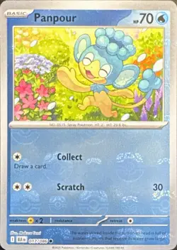Panpour 017/086 Common Black Bolt Pokemon Reverse Holo Masterball Near Mint - Image 1