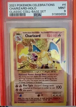 Pokemon TCG Charizard 4/102 Celebrations: Classic Collection Holo PSA 9 - Image 1