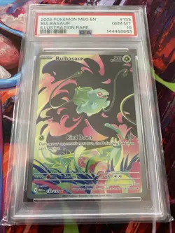 2025 POKEMON MEG EN-MEGA EVOLUTION ILLUSTRATION RARE #133 BULBASAUR PSA 10 - Image 1