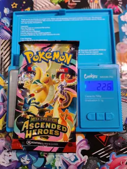 VERY HEAVY! 22.6g Pokemon TCG Ascended Heroes Booster Pack (LOT OF 3 SEALED) - Image 2