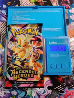 VERY HEAVY! 22.6g Pokemon TCG Ascended Heroes Booster Pack (LOT OF 3 SEALED) - Image 4