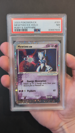 PSA 7 Mewtwo ex 101/109 Ruby Sapphire E Series 2003 Holo Pokemon Near Mint - Image 2
