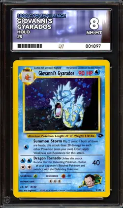 ACE 8 Giovanni's Gyarados Holo 5/132 Gym Challenge WOTC Pokemon NM Mint PSA - Image 1