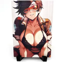 Overwatch Tracer Sexy Hot Anime Waifu Girl Doujin Lewd Goddess Story Art Card - Image 2