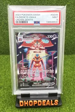 PSA 9 Mint 2023 Pokemon SWSH Crown Zenith Deoxys VMAX GG45 Full Art - Image 1