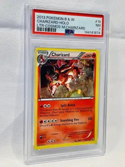 Charizard 19/113 Cosmos Holo Pokemon 2013 B&W Legendary Treasures PSA 7 NM Swirl - Image 1