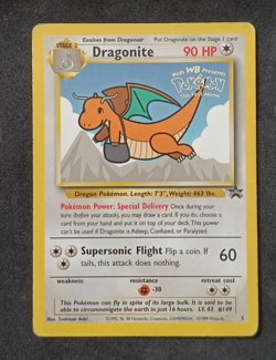 Pokemon TCG Dragonite #5 WOTC Black Star WB Movie Promo Card - MP - Image 1
