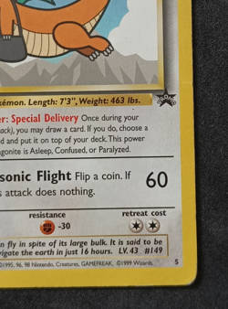 Pokemon TCG Dragonite #5 WOTC Black Star WB Movie Promo Card - MP - Image 4