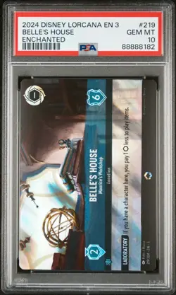 2023 Disney Lorcana - Into The Inklands - Belle's House Enchanted #219 PSA 10 - Image 1