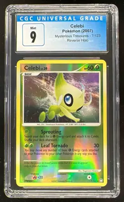 2007 Pokemon Diamond & Pearl Mysterious Reverse Holos #7/123 Celebi Holo CGC 9 - Image 1