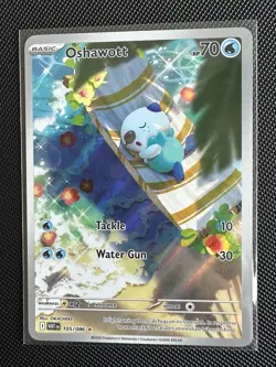 Pokemon TCG Oshawott 105/086 White Flare Illustration Rare Near Mint - Image 1