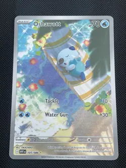 Oshawott White Flare 105/86 English Illustration Rare - Pokemon TCG WHT EN NM IR - Image 1