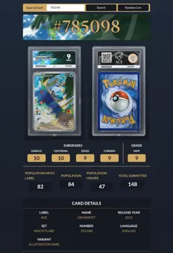 Oshawott Illustration Rare Pokemon TCG White Flare 105/086 English Edition Ace 9 - Image 3