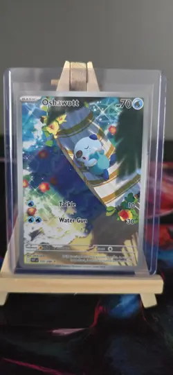 Pokemon TCG Oshawott Illustration Rare White Flare Card 105/086 - Image 1
