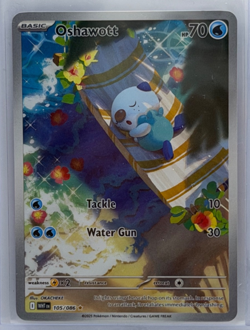 Pokemon TCG Oshawott 105/086 – White Flare – Illustration Rare – NM - Image 1
