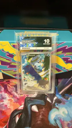 2025 Pokemon TCG Oshawott Illustration Rare White Flare 105/086 ACE 10 Gem Mint - Image 1