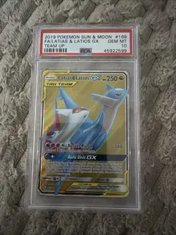 PSA 10 LATIOS & LATIAS GX 169 TEAM UP TAG TEAM SUN & MOON POKEMON GEM MINT - Image 1