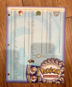 Pokemon Base Set/2, Jungle, Fossil, Team Rocket Card List- 1999 Binder Insert - Image 3
