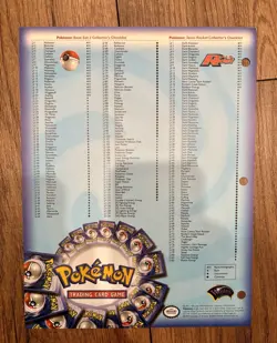 Pokemon Base Set/2, Jungle, Fossil, Team Rocket Card List- 1999 Binder Insert - Image 4