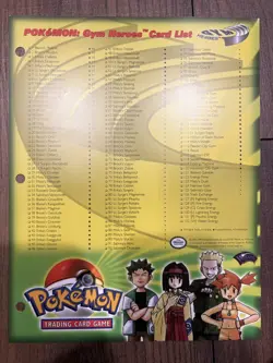 Pokemon Base Set/2, Jungle, Fossil, Team Rocket Card List- 1999 Binder Insert - Image 5