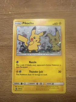 Pokemon 2019 Pikachu SM162 Sun & Moon Black Star Promo Holo Card LP - Image 1