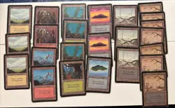 MTG- Alpha Land Set- Swamp,Island, Forest, Mountain, Plains. Set (24) Cards - Image 1