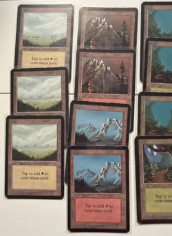 MTG- Alpha Land Set- Swamp,Island, Forest, Mountain, Plains. Set (24) Cards - Image 3