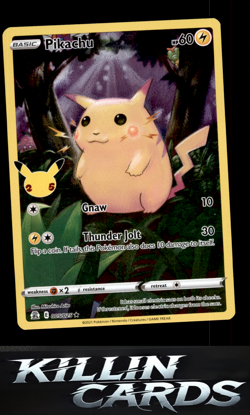 Pikachu 005/025 Pokemon Holo Rare Celebrations Card NM - Image 1
