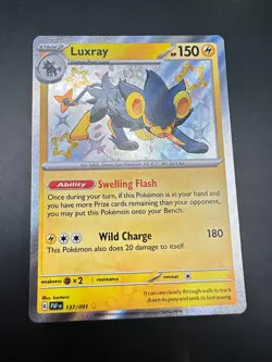 Pokemon Luxray TCG Card 137/091 Paldean Fates Baby Shiny Rare - Image 1