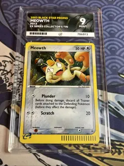 Pokemon TCG Meowth 013 Black Star Promo Vintage 2003 EX Series Ace 9 Mint - Image 1