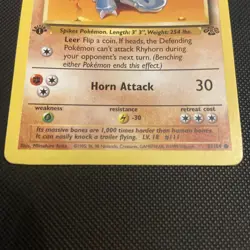 Rhyhorn 61/64 Jungle -1st Edition Pokemon - Image 3