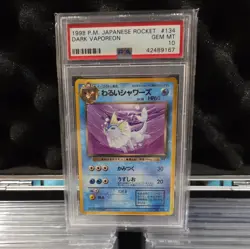 Pokemon - 1998 - Japanese - Team Rocket - Dark Vaporeon - PSA 10 - Image 1