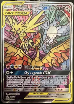 Pokemon Moltres & Zapdos & Articuno GX SM210 Promo Full Art Holo 300 HP - Image 1
