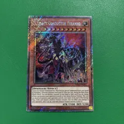 Yugioh - Ultimate Conductor Tyranno RA04-EN287 1st Platinum Secret Rare NM - Image 1