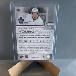 Upper Deck 2025-26 Series 2 Young Guns Outburst Easton Cowan #462 Maple Leafs RC - Image 2