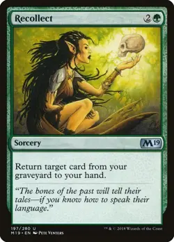 Recollect 197 M19 MTG Green Sorcery 2018 Uncommon Pete Venters - Image 1