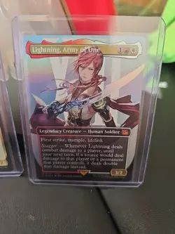 Mtg Final Fantasy Lot (2) Lightning Army Of One Borderless Foil - Image 3