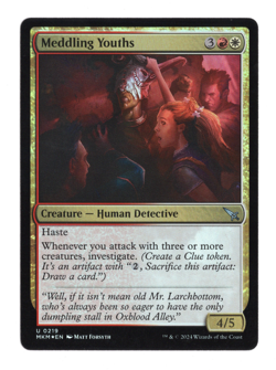 MTG-Meddling Youths-Murders at Karlov Manor-219-Near Mint-Foil - Image 1