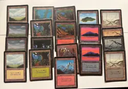 MTG-Beta Land Set-Plains, Forest, Mountain, Swamp, Island. (20) Beta Card Set - Image 1