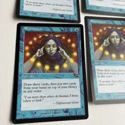 Vintage 1999 MTG Lot 4 Brainstorm Mercadian Masques Magic the Gathering Card 061 - Image 2